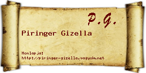 Piringer Gizella névjegykártya